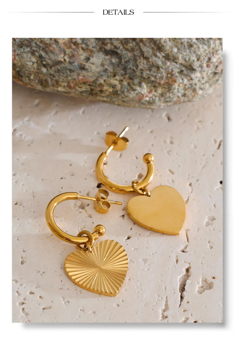 Yhpup – boucles d'oreilles pendantes en forme de cœur en acier inoxydable, pour toutes les Occasions, cadeau de saint-valentin, bijoux classiques antirouille