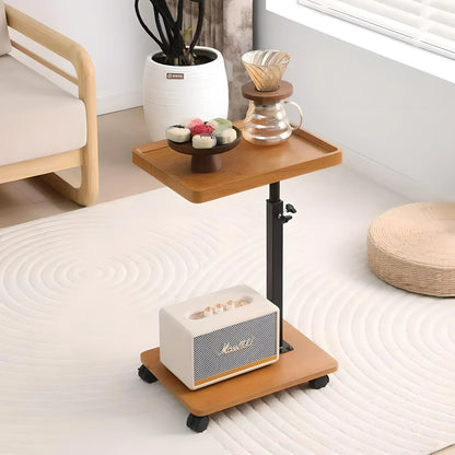 Chariot roulant réglable, Table de chevet, bureau pour ordinateur portable, lit médical pour la maison, plateau alimentaire 360 °   Bureau à domicile de table de plateau de canapé rotatif