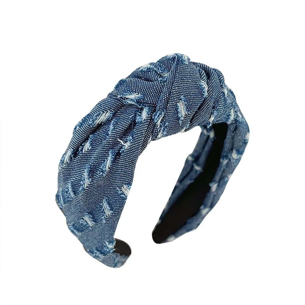Denim tissu Cowboy bandeau coiffure chapeaux Cowboy cheveux cerceau cheveux accessoires Style coréen Denim noué bandeau fête