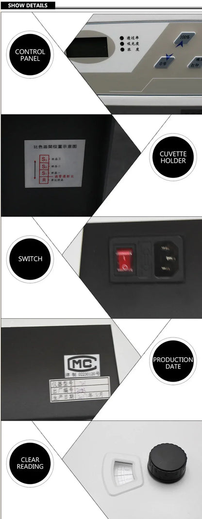 Digital Glossmeter 325-1050nm Wavelength Paint Ink Paper Plastic Metal Spectrophotometer 752B