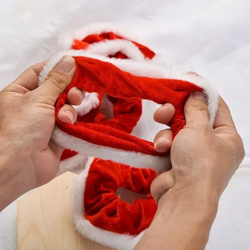 1Pcs Christmas Scrunchies For Women Girls Elastic Hair Rubber Fashion Christmas Ornaments Hair Ring Velvet Ponytail Holder