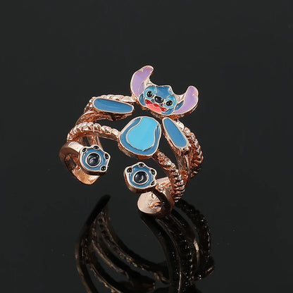 Stitch Toys Anime Cartoon Stitch Girls Women's Open Adjustable Finger Toys Accessories Christmas Gift