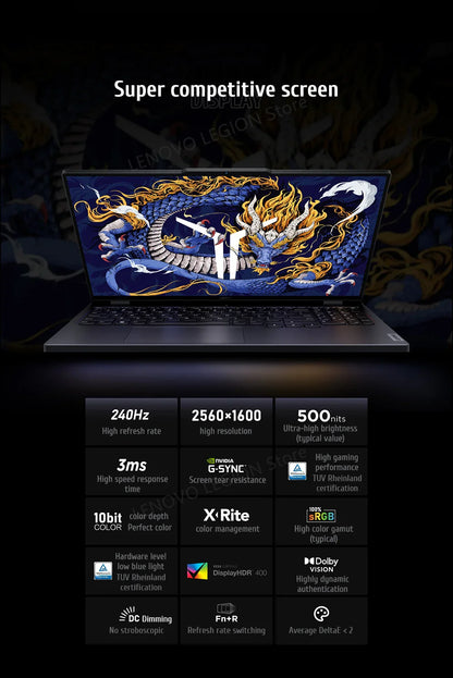 PC portable de jeu Lenovo Legion Y9000P Gaming E-Sports 2024 RTX 4060 Intel i9-14900HX 16" 16/32/64 Go de RAM 1/2 To SSD 2.5K 240 Hz