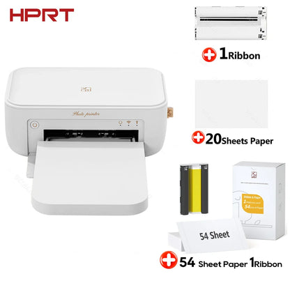 300dpi Color Photo Printer Wifi 4x6 Inch Sublimation Transfer Bluetooth Wireless Print Maker with Ribbon and Color Photo Papers