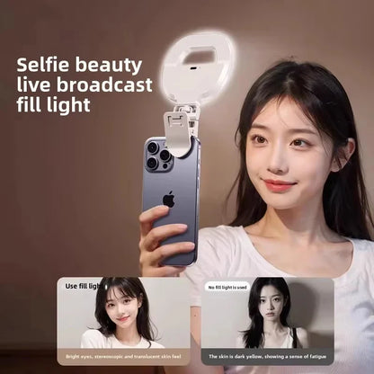 Lumière de remplissage pour téléphone Portable W60, lumière de beauté pour Selfie Portable, lampe de poche Rgb pour atmosphère de type anneau de charge
