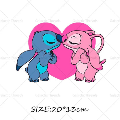 Stitch Lilo Iron on Decals Heat Press Patches Thermal Transfer Stickers for Clothes DIY Ironing Prints