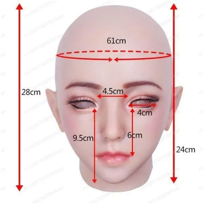 Masque intégral en silicone pour adulte, couvre-chef COS, déguisement, masque, fournitures de travestissement, simulation homme-femme, couvre-chef amélioré
