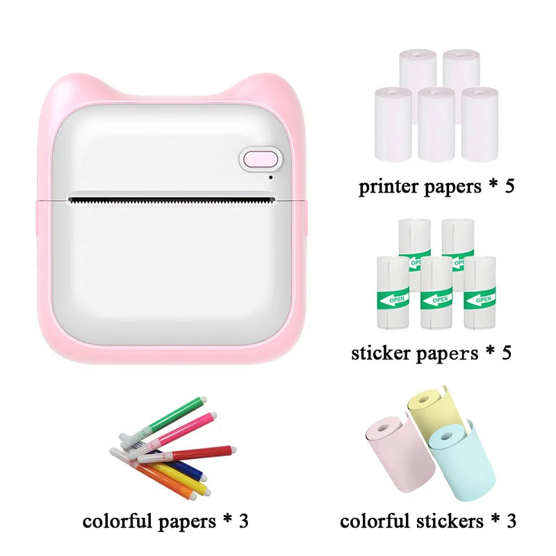 1PC Portable Thermal Printer Efficiently and Quickly Mini Printer Inkless Pocket Photo Printer for Study Notes Pictures DIY