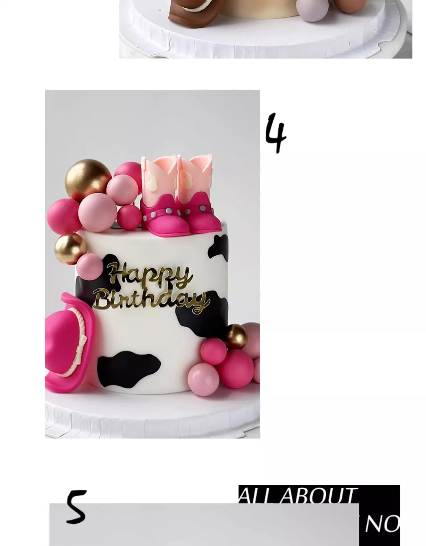 Chapeau de Cowboy rouge Rose, boules de bottes, décoration de gâteau, Cowboy de Cowgirl occidentale, décor de fête prénatale d'anniversaire, fournitures à thème de ferme occidentale