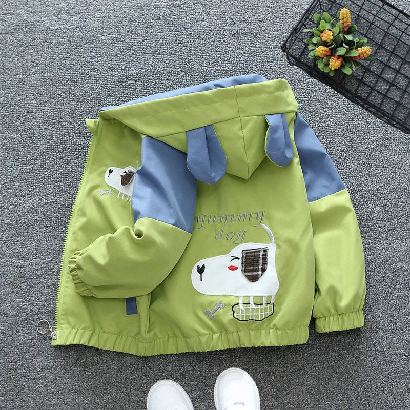 Blousons pour bébés garçons, style décontracté, avec capuche et fermeture éclair, coupe-vent pour enfants, manteaux de bande dessinée pour garçons de 1 2 3 4 5 6 ans, vêtements pour enfants