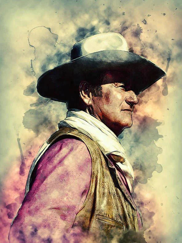 5D DIY Diamond Painting Cowboy John Wayne Full Round Diamond Mosaic Picture of Rhinestones Diamond Embroidery Home Decoration