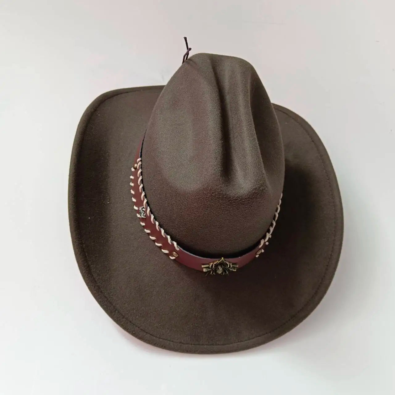 Chapeau de cowboy occidental à large bord pour homme, casquettes d'église Everche, Fascinateur vintage, chapeau de cowgirl jazz, zones bre, nouveau, 9cm