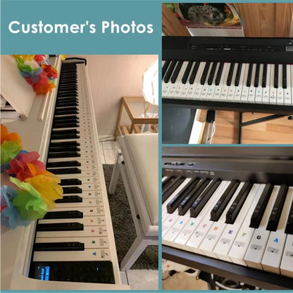 Autocollants pour clavier de piano, étiquettes pour 37 49 54 61 88, blanc et noir prédire, musique électronique