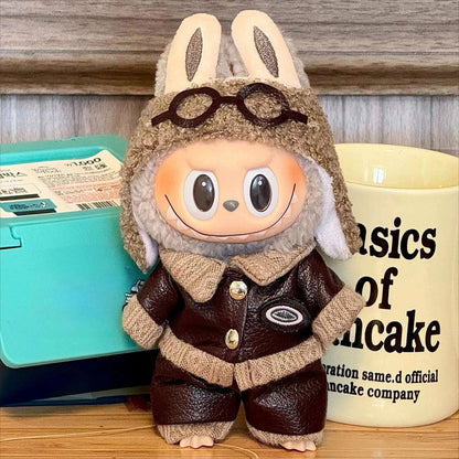 Cute Cowboy Clothes for Labubu Fashion Overalls Set Clothing Hats for Labubu V1 V2 V3 Cartoon Clothes Outfit Dolls Accessories