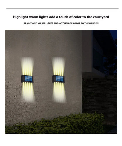 4/6/8/10LED s lampe murale solaire cour rue décor lumière extérieure étanche haut et bas éclairage lumineux jardin paysage lampe