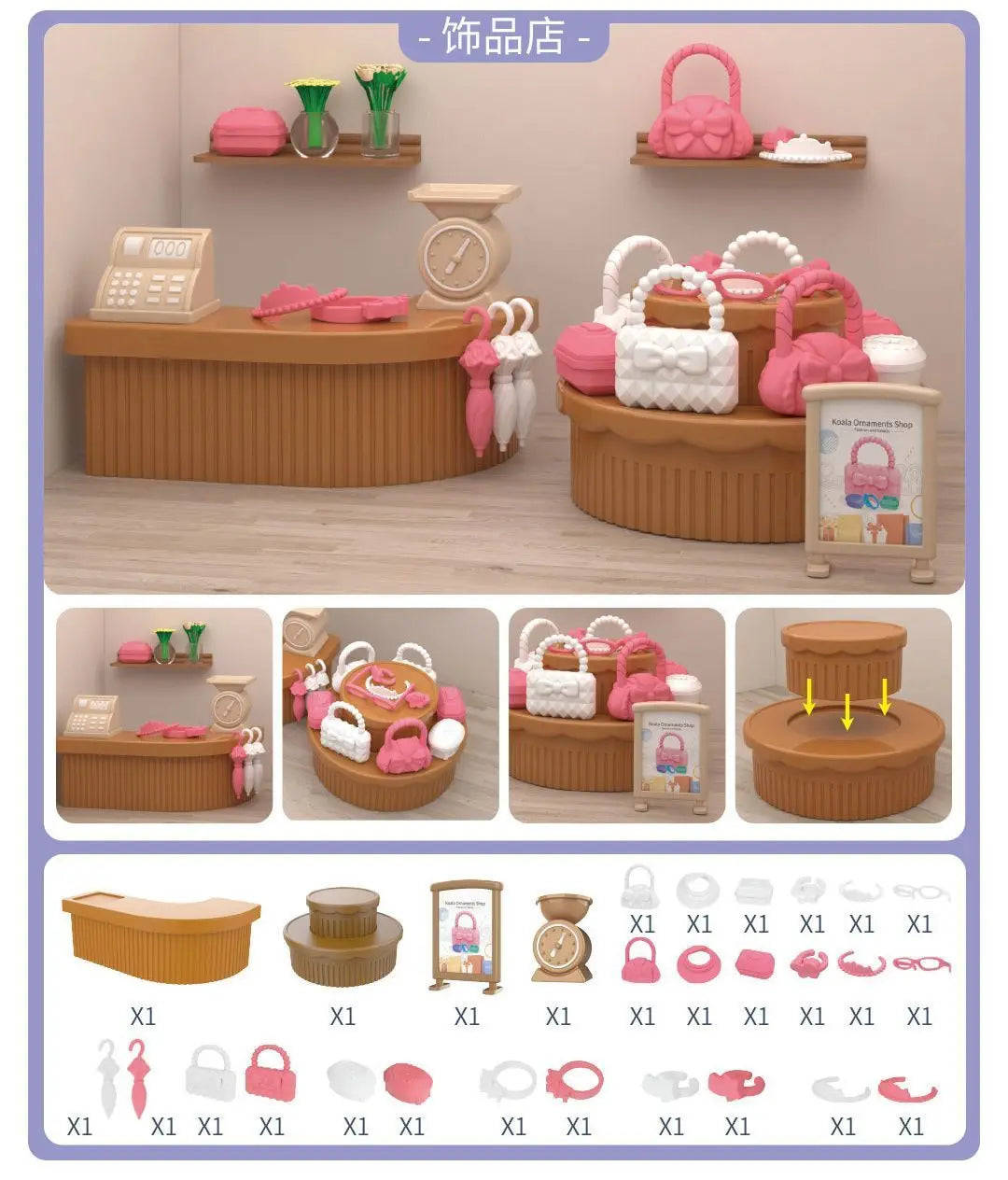Mini-supermarché, jeux de shopping, accessoires de maison de poupée, jouets éducatifs pour enfants, jouets d'interaction familiale
