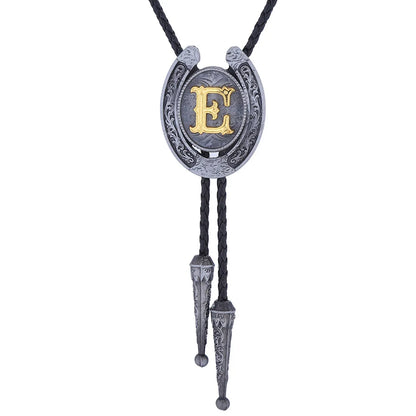 RechicGu-26 lettres Bolo pour homme, style western, cow-boy, cow-girl, cravate en cuir, collier rodéo, bijoux cadeaux, Dropshipping