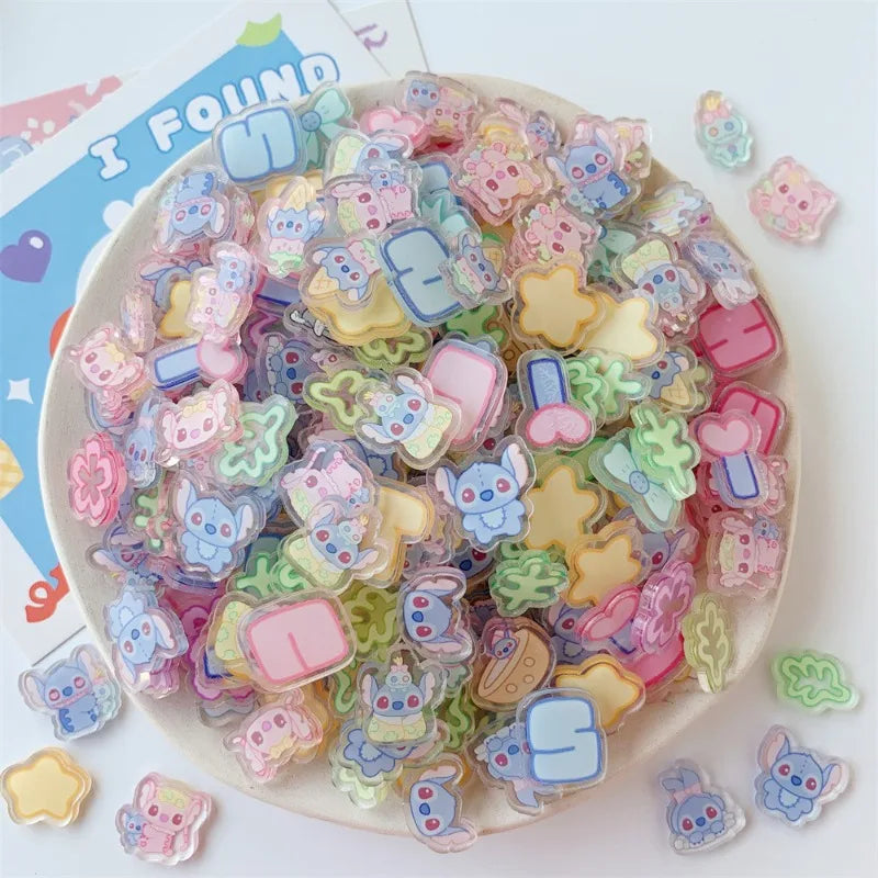 Original Stitchou Acrylic Patch Cute Cartoon DIY Material Accessories Hanging High Transparent Consumables Wholesale 1cm 2cm