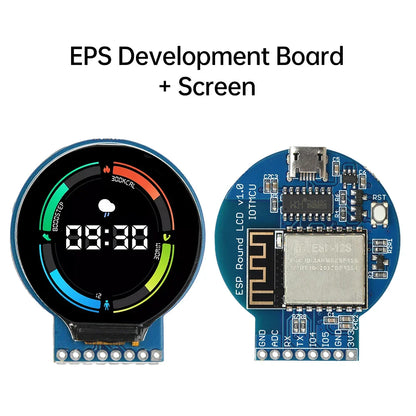 Carte de développement ESP8266 NodeMCU 6 000, 1.28 pouces, GC9A01, écran LCD rond TFT, micro USB EPS