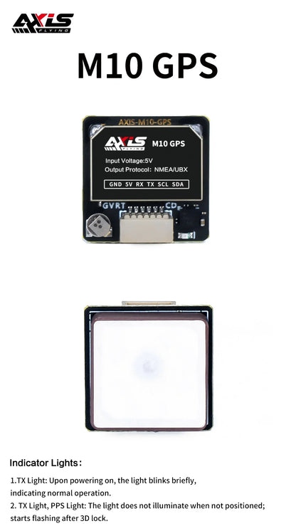 Module GPS AxisFlying M10 avec boussole QMC5883 3.6 V-5.5 V pour drone Freestyle et longue portée RC FPV