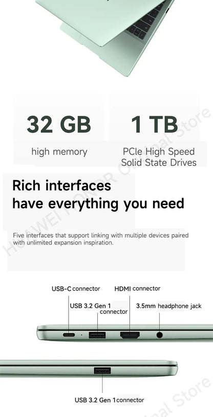 HUAWEI 2025 MateBook 14 Windows/Linux Ultra 7 155H/Ultra 5 125H 16GB/32GB 512GB/1TB 14.2-inch 120Hz 2.8k Intel Arc Graphics SSD