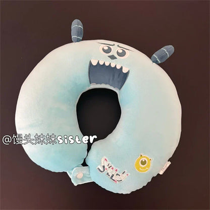 Cartoon Stitch U-shaped Neck Pillow Kawaii Stuffed Anime Comfortable Alien Sullivan Nap Pillow Airplane Travel Pillow Xmas Gifts