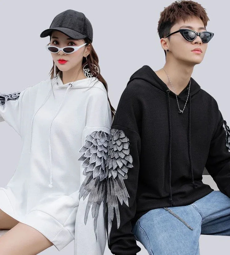 Hoodie brodé pour hommes, streetwear de luxe blanc sans marque, automne, pas cher, Emo, style Hip Hop