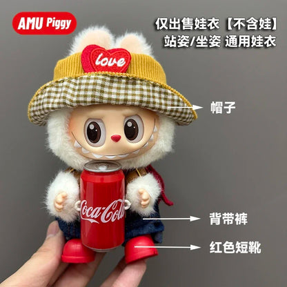 Clothes Doll DIY Accessories Pull Cloth Cola Happiness Factor Labubu Clothes Set Doll Outfit Have Shoes