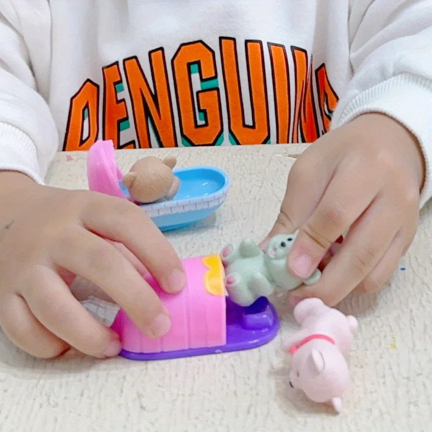 Maison de jeu pour enfants, jouets pour animaux de compagnie, ours en peluche, salles de bains pour animaux de compagnie, jouets familiaux, jouets de scène pour petites filles, cadeaux pour enfants