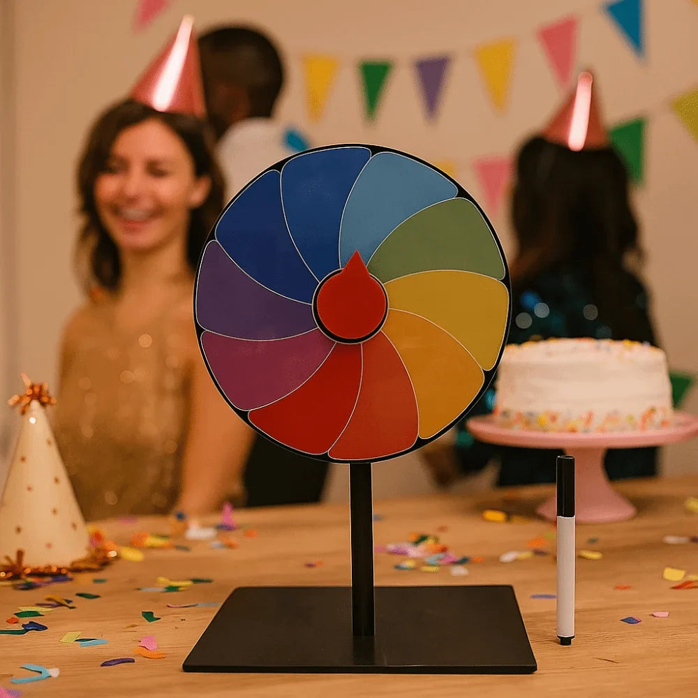 Roue de Fortune réutilisable en ABS, Base Stable, roue de Roulette de couleur, jeu interactif, plateau tournant de prix