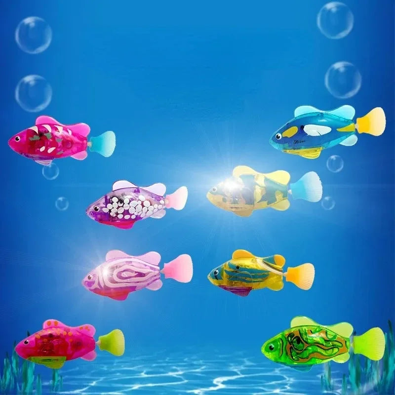 Jouet pour chat LED inductif interactif natation Robot poisson jouets brillant électrique poissons stimuler chaton chasse Instinct produits pour animaux de compagnie