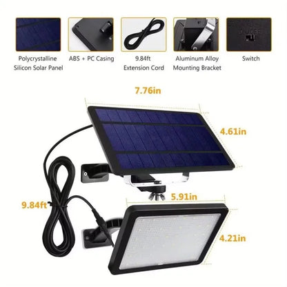 Projecteur LED solaire 550 Lumens 48 LED IP65 applique murale extérieure étanche avec panneau solaire pour paysage certifié RoHS