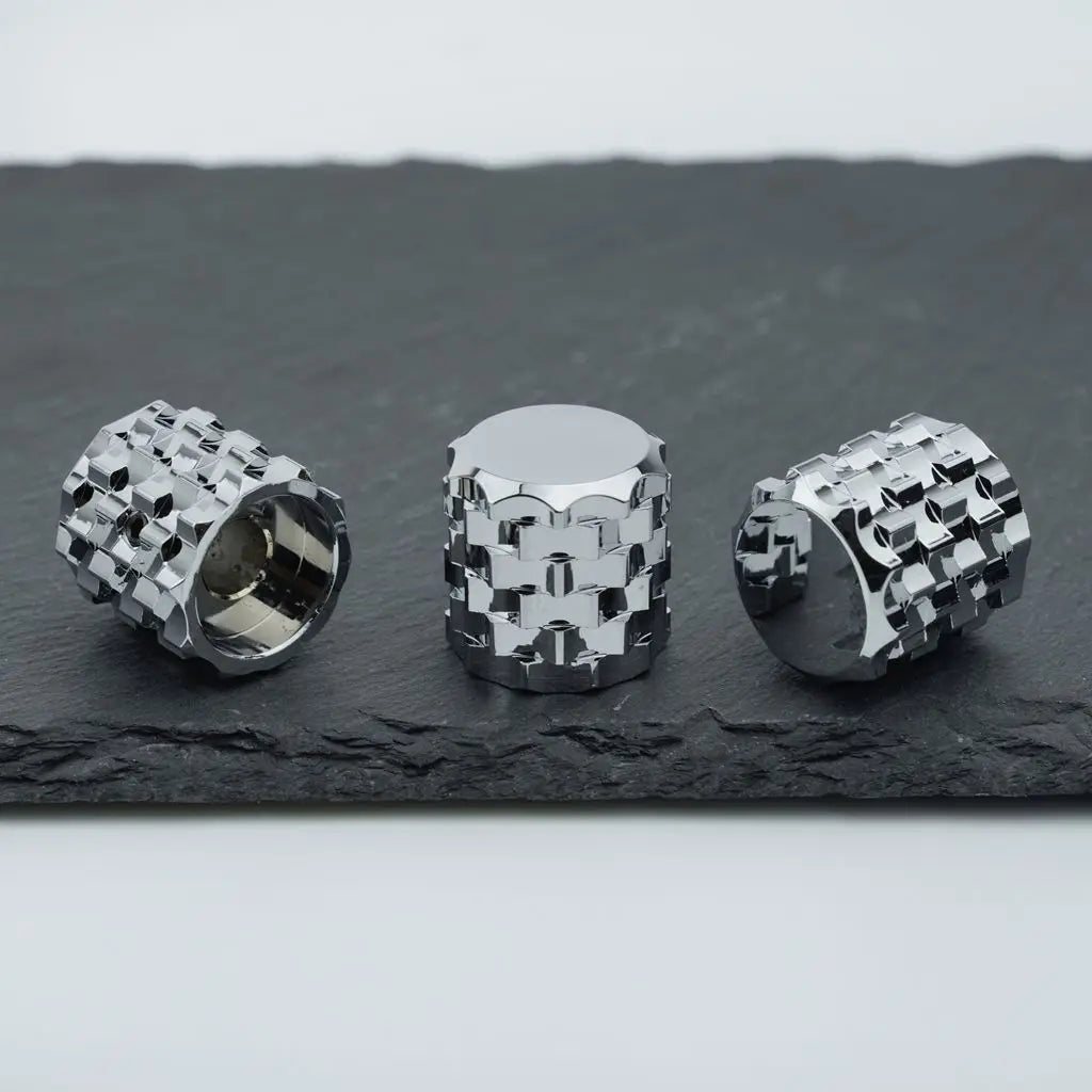 Guyker guitare basse potentiomètre bouton de commande Surface dentelée Style alliage d'aluminium matériel boutons CKB028
