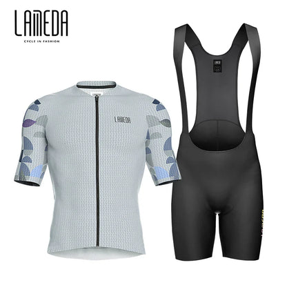 Lameda vêtements de cyclisme été hommes à manches courtes séchage rapide respirant maillot de cyclisme Shorts de cyclisme ensemble de sangles pour hommes