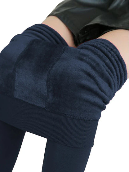 Leggings d'hiver tricot velours Legging décontracté nouveau haute élastique épaissir dame chaud noir pantalon pantalon slim pour femmes Leggings