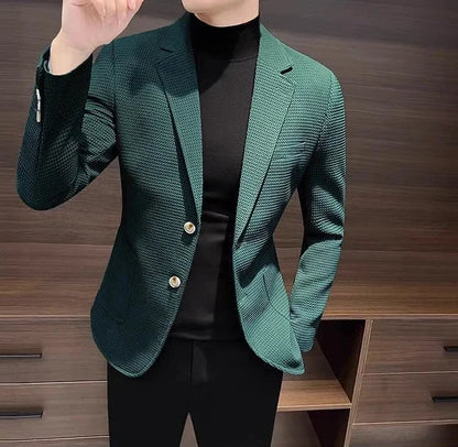 White Brown Jacket For Men Plaid Party Coats Man Suits And Blazers Summer Clothing Casual Menswear Premium Luxury Designer