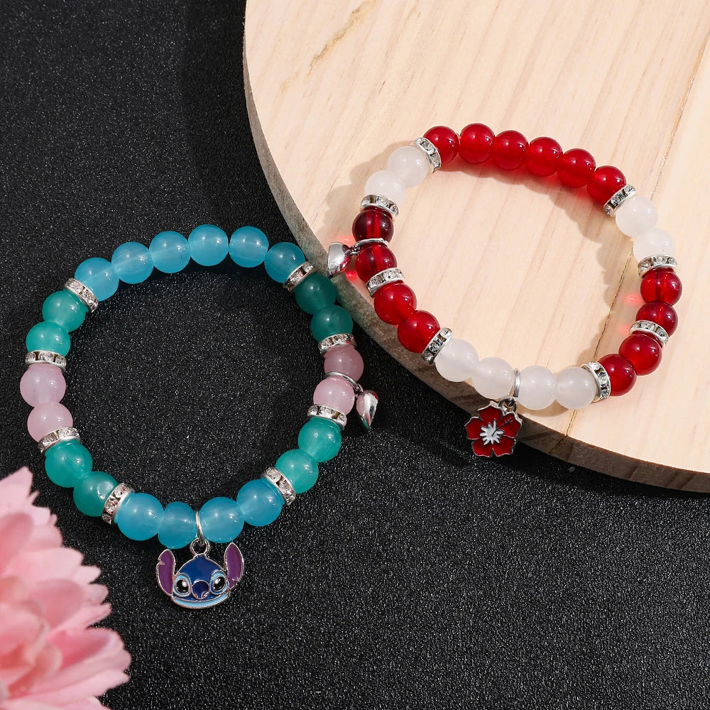 Cute Cartoon Stitch Flower Pendant Creative and Fashionable Suitable as a Gift for Best Friends