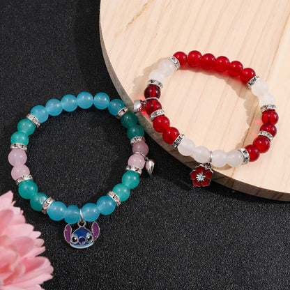 Cute Cartoon Stitch Flower Pendant Creative and Fashionable Suitable as a Gift for Best Friends
