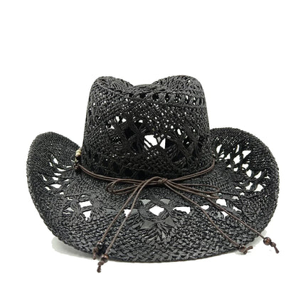 The latest Cowboy hat rose red retro straw hat 2023 new men's and women's jazz Cowboy hat straw hat sun hat summer hat sombrero