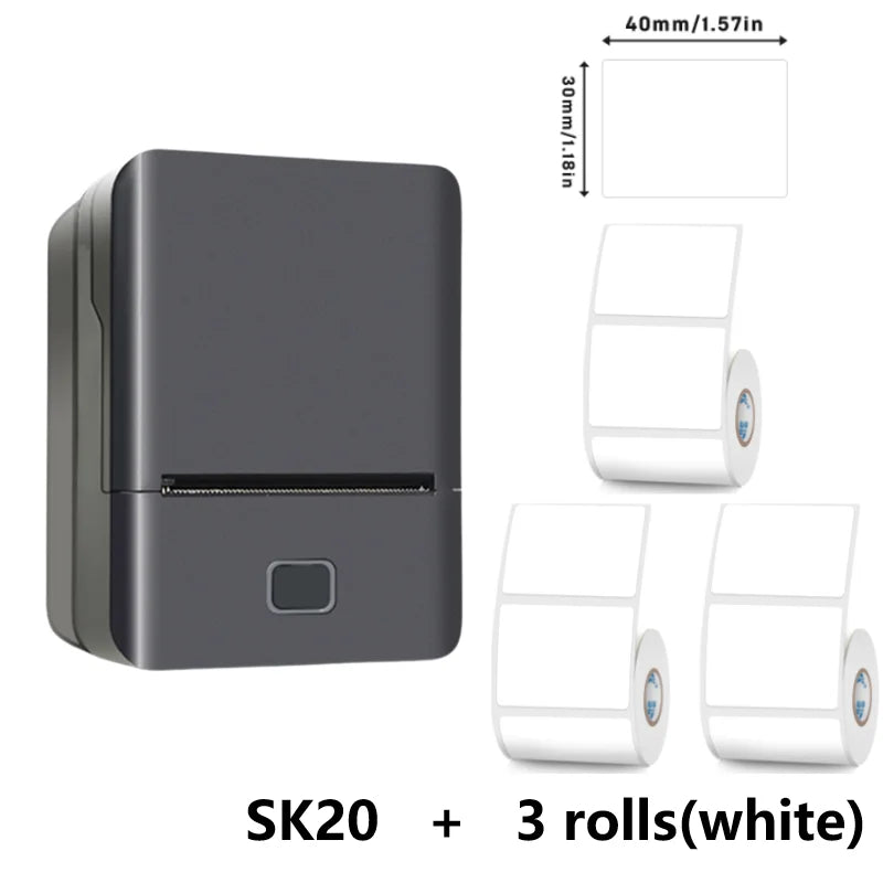 SINMARK SK20 Portable Thermal Printer With Labels Mini Bluetooth Sticker Marker Self-adhesive Label Printer Photo Printer Gift