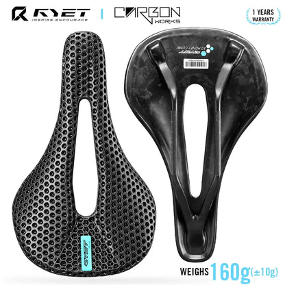 RYET vélo selle en carbone 3D selle imprimée 140mm 7x9mm Rail rond super léger route vtt course vélo siège selles coussin pièces