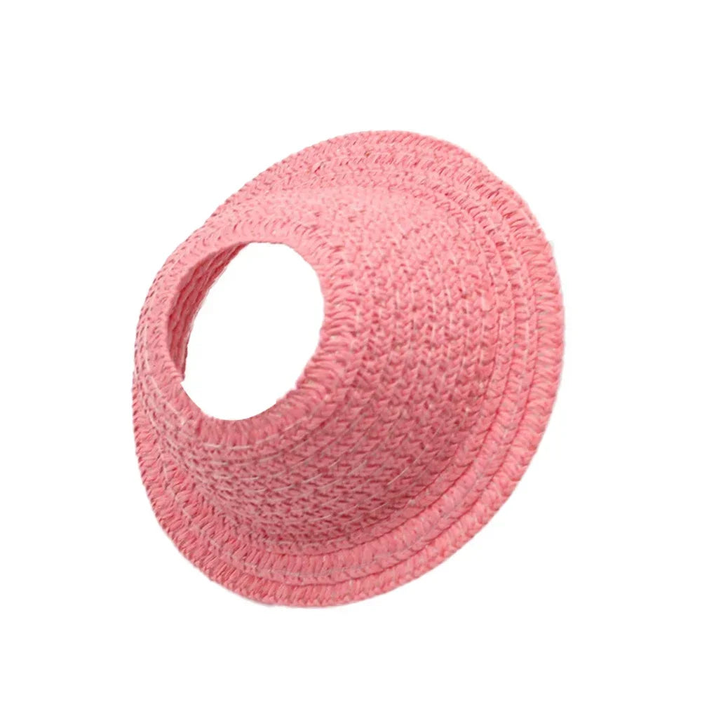 Labubu open top straw hat, party clothing accessories, rustic style Labubu baby clothes decoration accessories (hat only)