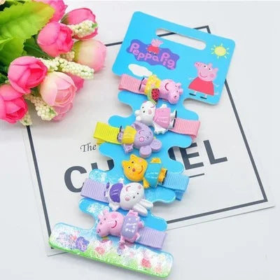 Peppa Pig Hairpins Hair Rope Children Kawaii Peppa Pig George Hairpins Hair Rope Bb Clip Girls Peppa Pig Accessories Students