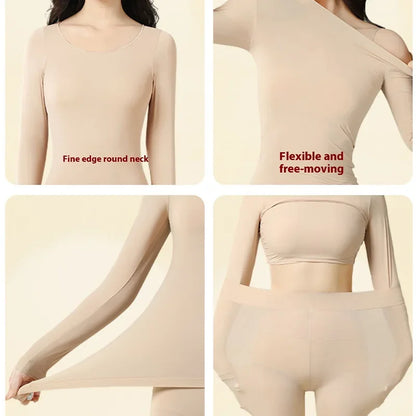 Seamless women's thermal underwear set women's first layer thermal top long johns 2-piece suit winter thermo clothing ladies slim