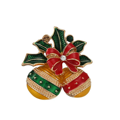 Christmas Brooches for Men and Women, Santa Claus Hat, Gloves, Bells, Socks, Rhinestone Suit, Metal Brooches, Badges, New Year Gift, 2022