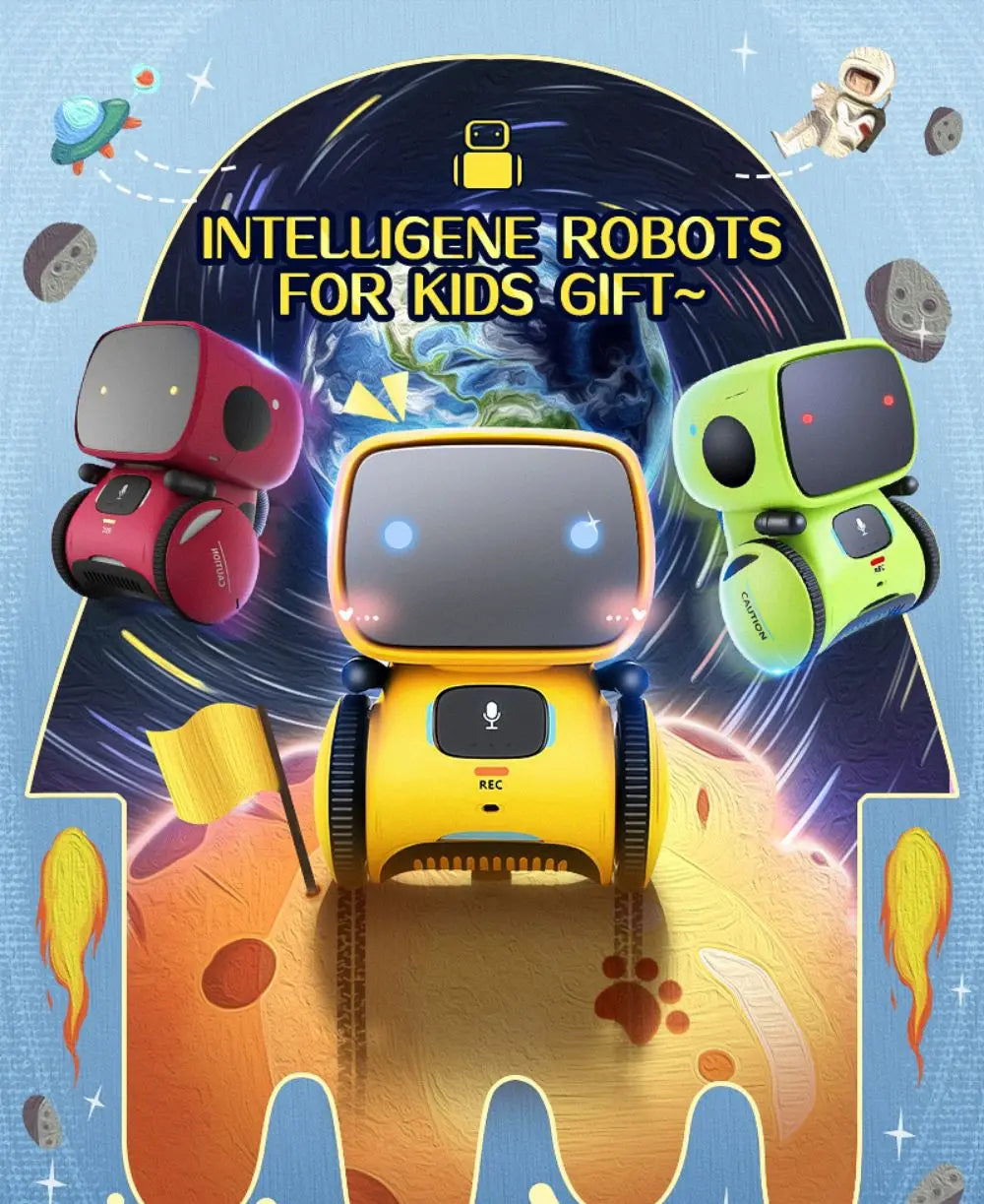 Robot Emo Robots intelligents Version russe, anglaise et espagnole jouets à commande vocale et tactile interactif éducatif pour enfants G