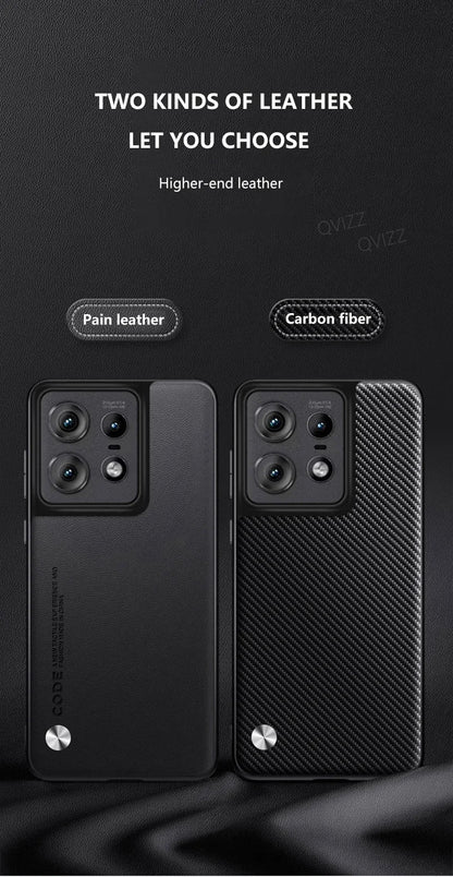 Leather Case for Motorola Moto Edge 50 Pro Luxury Carbon Fiber Matte Silicone Protection Phone Cover MotorolaEdge50Pro Coque