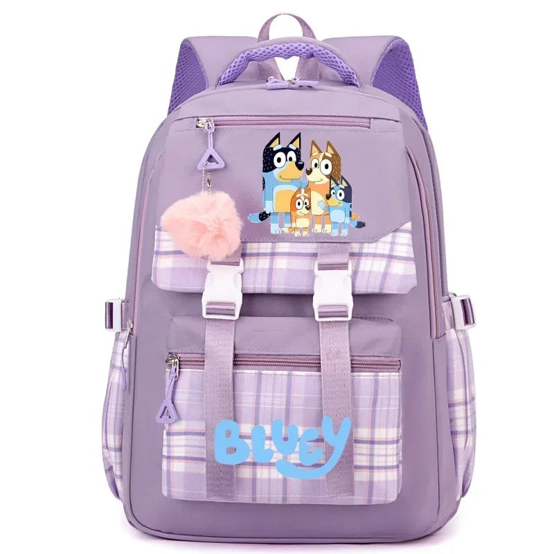 2024 New Bluey Boys And Girls High School Backpack Large Outdoor Leisure Practical Bag Cartoon Animation Bag Children's Gift