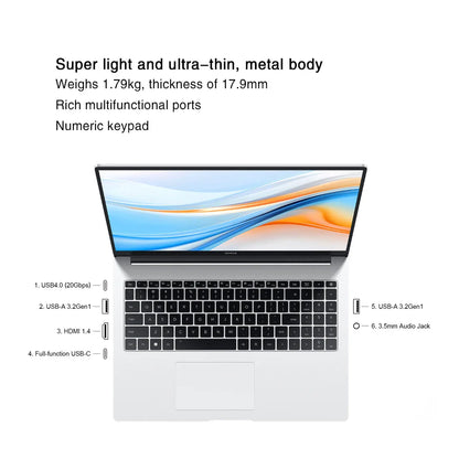 HONOR Laptop MagicBook X16 Plus 2024 BRI-721 16"Inch 2.5K 120Hz AMD Ryzen R7 8845HS 16/32GB 1TB Computer PC Notebook Ultrabook