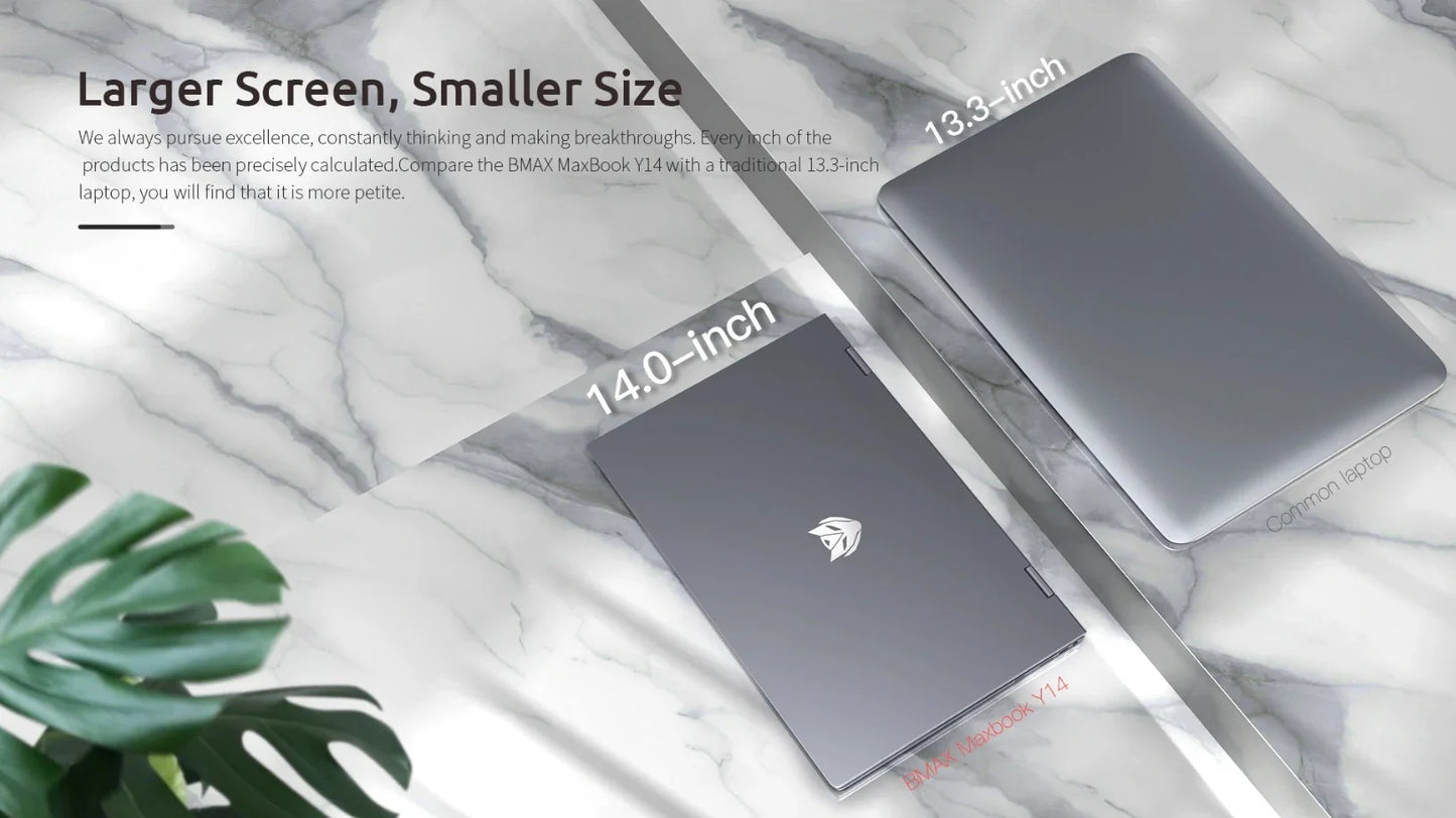 BMAX Y14 Laptop 14 inch Notebook Windows 11 16GB RAM LPDDR5 512GB SSD 1920*1080 IPS Intel N100 laptops Computer
